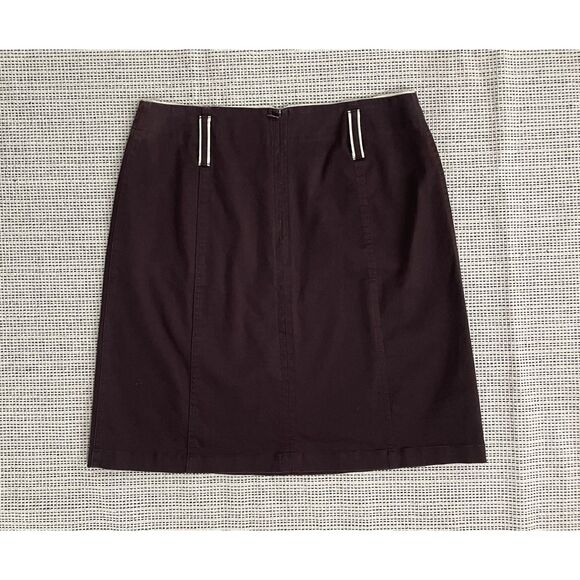 INC International Concepts Women's Size 12 Skirt Brown & Cream Casual Stretch - Picture 2 of 3